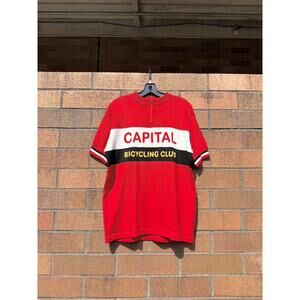 Woolistic Capital Bicycling Club Olympia Red Wool Vintage Cycling Jersey Retro